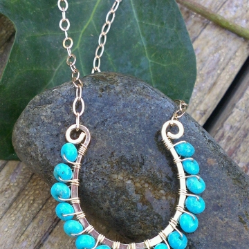 Kingman Mine Turquise Wrapped in 14K Gold Filled on 14KGF Chain, Adjustable