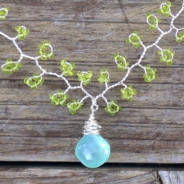 Vine Collection - Chalcedony & Vesuvianite Necklace