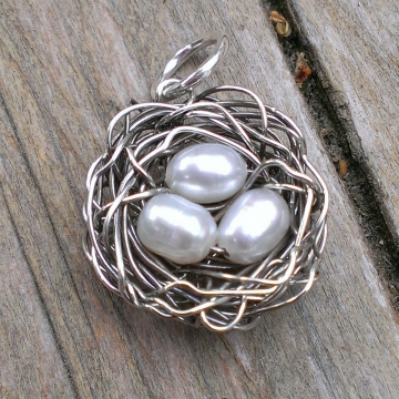 Nest Pendant - Single Nest, Trio in White, Pink or Peacock (Pendant Only)